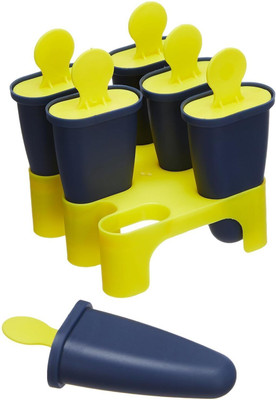 mega store Ice Cream Maker / Kulfi Mould / Popsicle Mould Yellow, Blue Plastic Ice Cube Tray(Pack of1)
