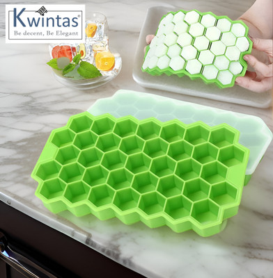 KWINTAS Gift Box Packaging Ice Tray Green Plastic Ice Cube Tray(Pack of1)