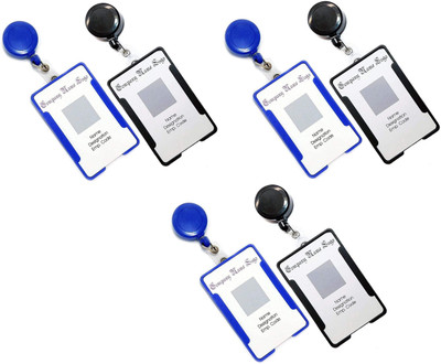 JSMSH Plastic ID Badge Reel, ID Badge Holder(Pack of 10)