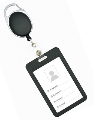 I CARDE Plastic ID Badge Holder, ID Badge Reel(Pack of 1)