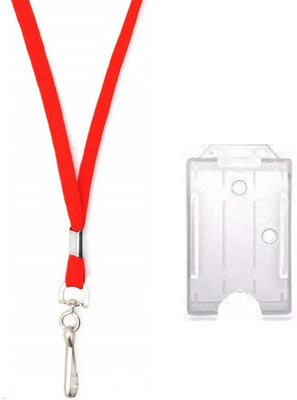 JSMSH Plastic ID Badge Holder, Lanyard(Pack of 2)