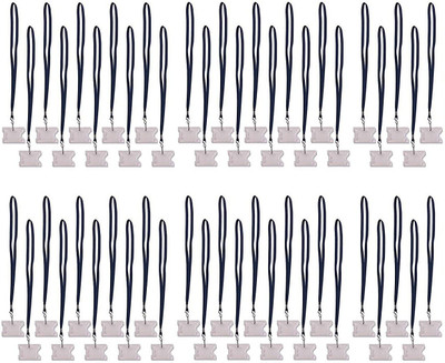 JSMSH Plastic Lanyard, ID Badge Holder(Pack of 50)