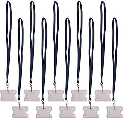 JSMSH Plastic Lanyard, ID Badge Holder(Pack of 10)