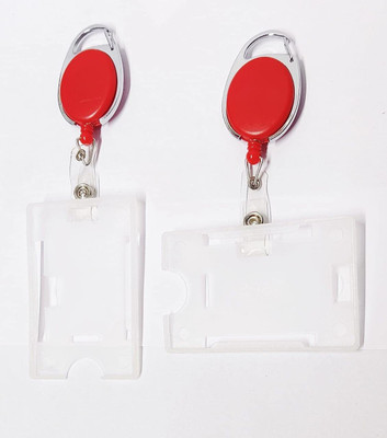 JSMSH Plastic ID Badge Reel, ID Badge Holder(Pack of 2)