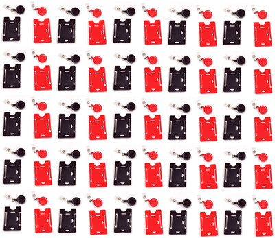 JSMSH Plastic ID Badge Reel, ID Badge Holder(Pack of 25)