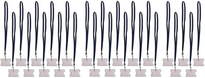 JSMSH Plastic Lanyard, ID Badge Holder(Pack of 25)