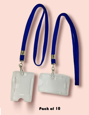 JSMSH Plastic ID Badge Holder, Lanyard(Pack of 10)