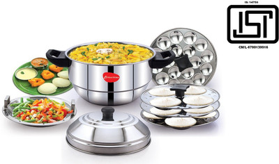 Klassi Kichen Induction & Standard Idli Maker With 3 Idli Plates,1 Dhokla,Steamer Plate Induction & Standard Idli Maker(5 Plates , 12 Idlis )