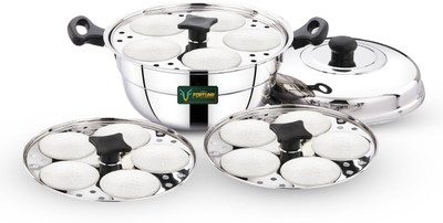 FORTUNA KITCHENWARE Idli Maker Stainless Steel 3 plates, 15 Idli | Idly Multipurpose Kadai Induction & Standard Idli Maker(3 Plates , 15 Idlis )