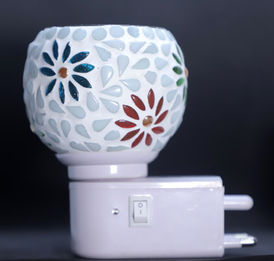 Radhey Radhey Electric Kapoor Dani for Home,Office with On/Off Switch & Night Lamp Ceramic Incense Holder(Multicolor, Pack of 1)