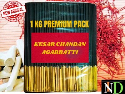 IND AGARBATTI STORE Premium kesar chandan luxury agarbatti 1 kg pack Kesar chandan(500, Set of 1)