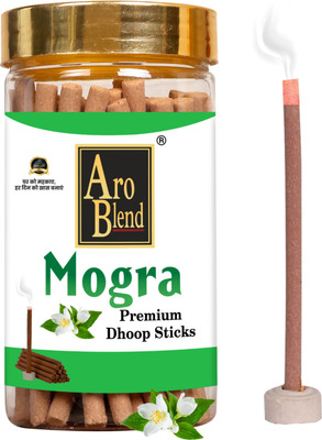 Aroblend MOGRA FLAVOUR DRY DHOOP STICKS PACK OF 100 GRAM JAR FOR ROOM FRESHNESS, POSITIVE ENERGY & YOGA MEDITATION, MOGRA(100 g, Set of 1)