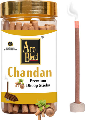 Aroblend CHANDAN FLAVOUR DRY DHOOP STICKS PACK OF 100 GRAM JAR FOR ROOM FRESHNESS, POSITIVE ENERGY & YOGA MEDITATION, CHANDAN(100 g, Set of 1)