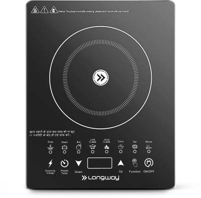 Longway Touch Cook BIS Approve With 8 Cooking Mode Induction Cooktop(Black, Touch Panel)