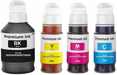 verena Refill Ink Compatible Fot GI-70 set 1 Black + Tri Color Combo Pack Ink Bottle