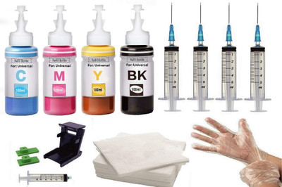 NNPRO Refill ink Kit HP 2729 100ml Multi-function WiFi Color With HP 2135 2138 5085 Black + Tri Color Combo Pack Ink Bottle