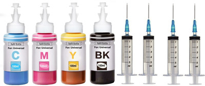 HYNEAR PG88/CL98 100ml Cartridge Ink Refill Suction Toolkit for HP,Canon Cartridge Black + Tri Color Combo Pack Ink Bottle