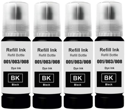 verena 001/003/008 Refill ink Compatible For L3110,L3150,L3115 Printers 70ML X 4 Black Ink Bottle