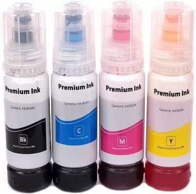 Sangria Epson 003 Ink (4 Colour) Black + Tri Color Combo Pack Blue Ink Bottle
