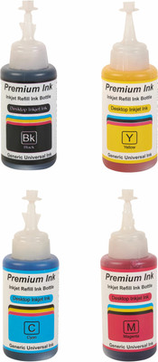 Smart Toner Cartridge T664 Ink Refill Premium Ink Black + Tri Color Combo Pack Ink Bottle