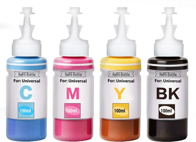 verena Refill Ink Compatible For L220 Printers 100ML Black + Tri Color Combo Pack Ink Cartridge