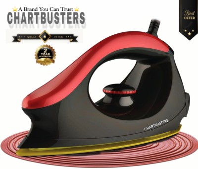 Chartbusters by CHARTBUSTERS MAJESTIC CROWN CURVE DESIGN CURVY LOOK [2-YEAR WARRANTY]] 1000 W Dry Iron(RED/BLACK)