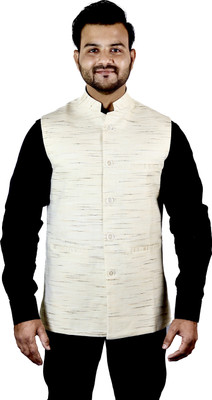 W S TEXTILE Self Design Men Waistcoat