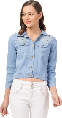 SANA FASHIONS 3/4th Sleeve Washed Women Denim Jacket