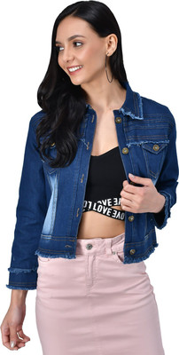 FIERY FALCON Full Sleeve Self Design Women Denim Jacket
