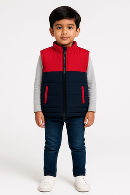Aadhya designers Sleeveless Solid Boys & Girls Jacket