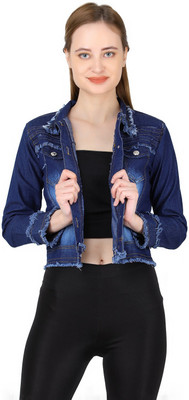 VOCCAL 3/4th Sleeve Washed Women Denim Jacket