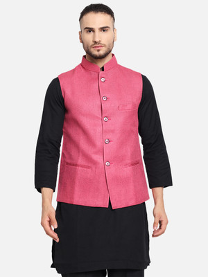 Vastraa Fusion Sleeveless Solid Men Nehru  Jacket