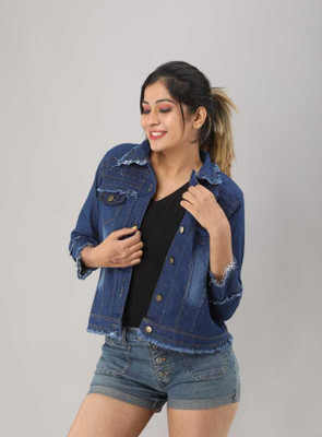 AL IDRISI Full Sleeve Washed Women Denim Jacket