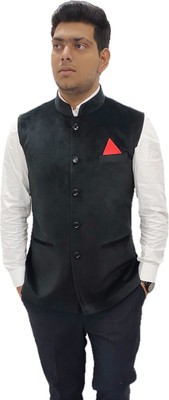 ALJAAMI Sleeveless Solid Men Jacket