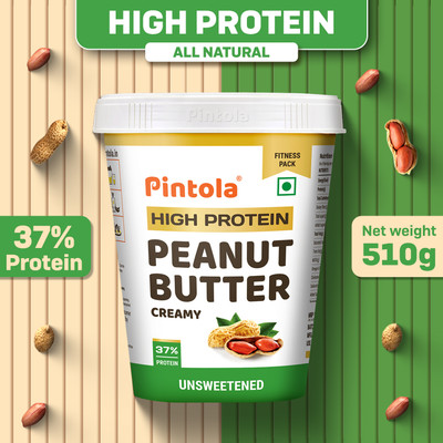 Pintola All Natural HIGH Protein Peanut Butter (Creamy)(510 g)