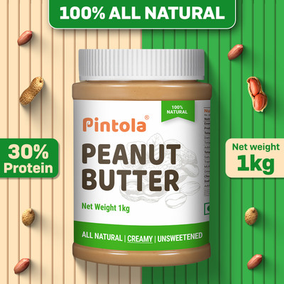 Pintola All Natural Peanut Butter (Creamy) (Unsweetened)(1 kg)