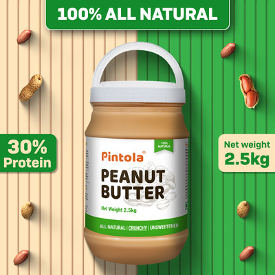 Pintola All Natural Peanut Butter (Crunchy) (Unsweetened)(2.5 kg)