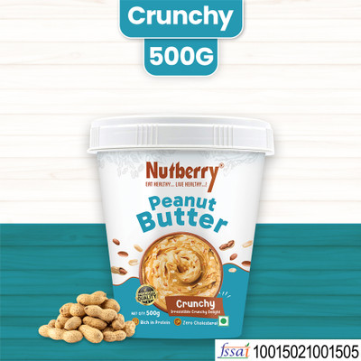 Nutberry Peanut Butter Crunchy 510gm in Bucket 500 g