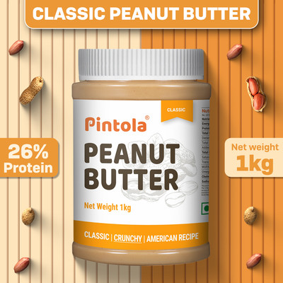 Pintola Classic Peanut Butter American Recipe (Crunchy)(1 kg)