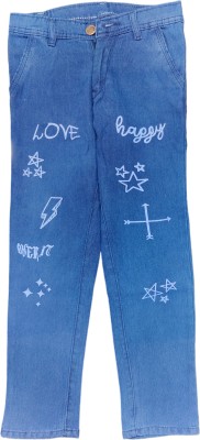 GUCHU Regular Girls Light Blue Jeans