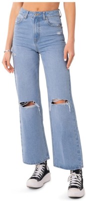 JHIMKEE Boyfriend Women Light Blue Jeans