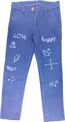 GUCHU Regular Girls Blue Jeans