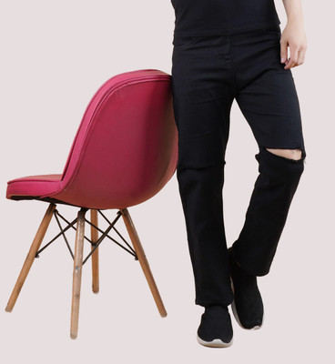 White leapard Relaxed Fit Men Black Jeans