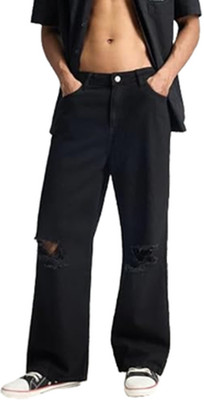 linaria Loose Fit Men Black Jeans