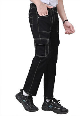 itup Relaxed Fit Men Black Jeans