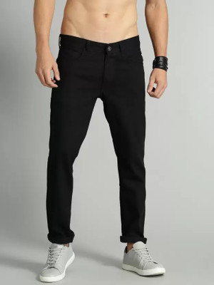 Tapered Fit Men Black Jeans