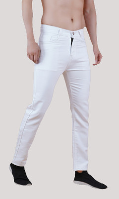 White leapard Regular Men White Jeans