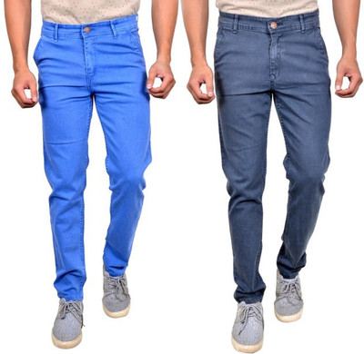 Moudlin Slim Men Multicolor Jeans(Pack of 2)