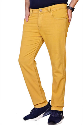 BASE-CROWD Regular Men Yellow Jeans
