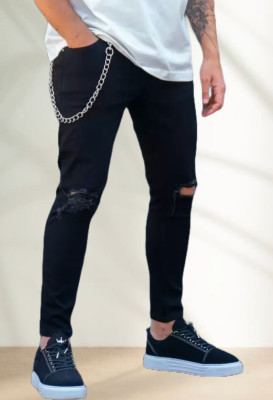 linaria Tapered Fit Men Black Jeans